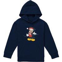Disney Mickey Mouse Christmas Lights Youth Kids Pull-Over Hoodie, Navy | Size: 5-6 Years