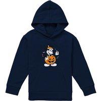 Disney Mickey Mouse Pumpking Costume Youth Kids Pull-Over Hoodie, Navy | Size: 5-6 Years