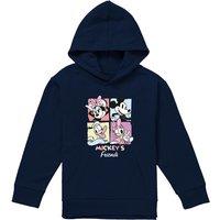 Disney Mickey Mouse Friend Squares Youth Kids Pull-Over Hoodie, Navy | Size: 5-6 Years