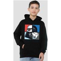 Disney Star Wars Darth Vader & Stormtrooper Squares Youth Kids Pull-Over Hoodie, Black | Size: 7-8 Years
