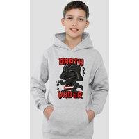 Disney Star Wars Darth Vader Kawaii Youth Kids Pull-Over Hoodie, Athletic Heather in Grey | Size: 5-6 Years