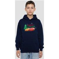 Disney Cars Christmas Highway To Holiday Fun Lightning Mcqueen Youth Kids Pull-Over Hoodie, Navy | Size: 12-13 Years