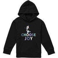 Disney Frozen Choose Joy With Olaf Youth Kids Pull-Over Hoodie, Black | Size: 9-11 Years