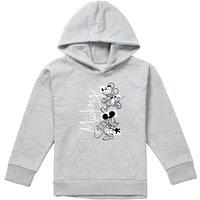 Disney Mickey Mouse Geometric Shapes Youth Kids Pull-Over Hoodie, Athletic Heather in Grey | Size: 5-6 Years