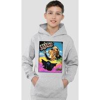 Genesis Tour Poster Youth Kids Pull-Over Hoodie, Athletic Heather in Grey | Size: 9-11 Years