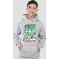 Nickelodeon TMNT Pizza Takeway Youth Kids Pull-Over Hoodie, Athletic Heather in Grey | Size: 9-11 Years