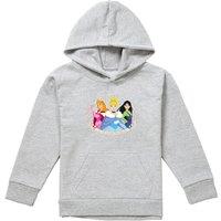 Disney Princess Christmas Dreams Cinderella, Aurora, Mulan Youth Kids Pull-Over Hoodie, Athletic Heather in Grey | Size: 7-8 Years