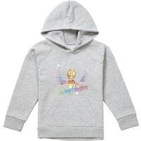 Whitney Houston Color Burst Whitney Youth Kids Pull-Over Hoodie, Athletic Heather in Grey | Size: 9-11 Years