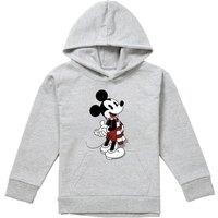 Disney Mickey Mouse Christmas Scarf Youth Kids Pull-Over Hoodie, Athletic Heather in Grey | Size: 5-6 Years