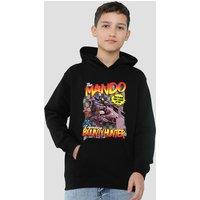 Star Wars - The Mandalorian Star Wars The Mandalorian Bounty Hunter Speed Bike Youth Kids Pull-Over Hoodie, Black | Size: 7-8 Years
