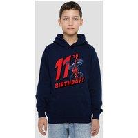 Marvel Spiderman Birthday 11 Youth Kids Pull-Over Hoodie, Navy | Size: 9-11 Years