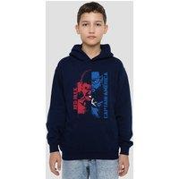 Marvel Captain America & Red Hulk Graffiti Youth Kids Pull-Over Hoodie, Navy | Size: 5-6 Years