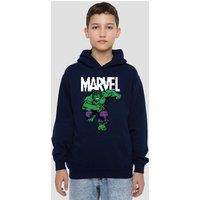 Marvel Hulk Pixel Youth Kids Pull-Over Hoodie, Navy | Size: 9-11 Years