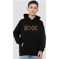 AC/DC ACDC Leopard Print Youth Kids Pull-Over Hoodie, Black | Size: 7-8 Years