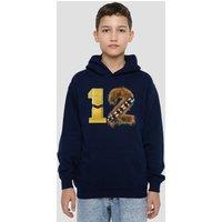 Disney Star Wars C3Po Chewbacca 12 Youth Kids Pull-Over Hoodie, Navy | Size: 7-8 Years