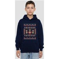Marvel Iron Man Christmas Sweater Youth Kids Pull-Over Hoodie, Navy | Size: 9-11 Years