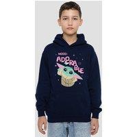 Disney Star Wars Grogu Mood Adorable Youth Kids Pull-Over Hoodie, Navy | Size: 12-13 Years