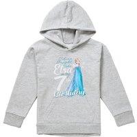 Disney Frozen Bright Like Elsa 7T Birthday Youth Kids Pull-Over Hoodie, Athletic Heather in Grey | Size: 9-11 Years
