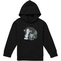 Disney Frozen Olaf & Bruni The Fire Spirit Are Cool As Ice Youth Kids Pull-Over Hoodie, Black | Size: 9-11 Years