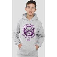 Marvel Black Scratched Panther Youth Kids Pull-Over Hoodie, Athletic Heather in Grey | Size: 12-13 Years