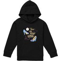 Disney Cinderella Glass Slippers, I Could Dance All Night Long Youth Kids Pull-Over Hoodie, Black | Size: 9-11 Years