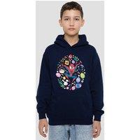 Marvel Spiderman Easter Circle Youth Kids Pull-Over Hoodie, Navy | Size: 9-11 Years