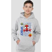 Marvel Spidey & His Amazing Friends Spidey Comic Youth Kids Pull-Over Hoodie, Athletic Heather in Grey | Size: 5-6 Years