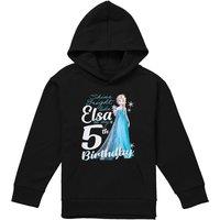 Disney Frozen Bright Like Elsa 5Th Birthday Youth Kids Pull-Over Hoodie, Black | Size: 9-11 Years