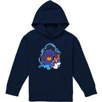 Disney Aladdin & The Magic Lamp At The Cave Of Wonders Youth Kids Pull-Over Hoodie, Navy | Size: 7-8 Years