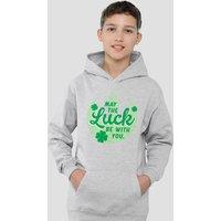 Disney Star Wars St Patrick'S Day Luck Rebel Sign Youth Kids Pull-Over Hoodie, Athletic Heather in Grey | Size: 12-13 Years