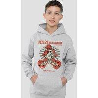 Sun Records Label Of Legends Youth Kids Pull-Over Hoodie, Athletic Heather in Grey | Size: 9-11 Years