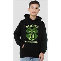 Disney Star Wars St Patrick'S Day Yoda Lucky Youth Kids Pull-Over Hoodie, Black | Size: 9-11 Years