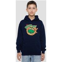 Nickelodeon TMNT Pizza Time Youth Kids Pull-Over Hoodie, Navy | Size: 7-8 Years