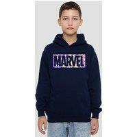 Marvel Paint Brick Youth Kids Pull-Over Hoodie, Navy | Size: 12-13 Years