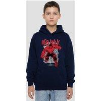 Marvel Red Hulk Cracked Youth Kids Pull-Over Hoodie, Navy | Size: 12-13 Years