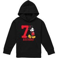 Disney Mickey Mouse 7Th Birthday Shirt Youth Kids Pull-Over Hoodie, Black | Size: 5-6 Years