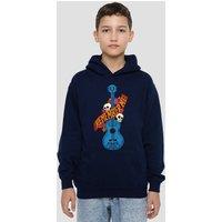 Disney Coco Remember Me Guitar With Skulls Youth Kids Pull-Over Hoodie, Navy | Size: 5-6 Years