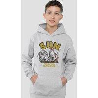Sun Records Rockabilly Rooster Youth Kids Pull-Over Hoodie, Athletic Heather in Grey | Size: 7-8 Years