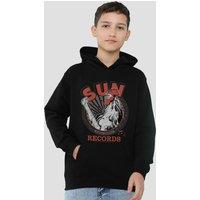Sun Records Music Youth Kids Pull-Over Hoodie, Black | Size: 7-8 Years