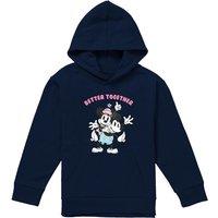 Disney Mickey Minnie Mouse Better Together Youth Kids Pull-Over Hoodie, Navy | Size: 9-11 Years