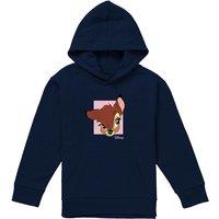 Disney Bambi Face Youth Kids Pull-Over Hoodie, Navy | Size: 5-6 Years