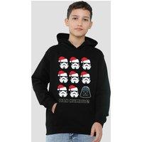 Disney Star Wars Stormtroopers & Darth Vader Bah Humbug Christmas Youth Kids Pull-Over Hoodie, Black | Size: 9-11 Years