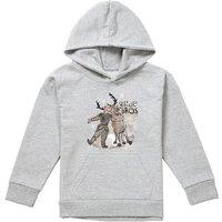 Disney Frozen Snow Bros With Kristoff & Sven Youth Kids Pull-Over Hoodie, Athletic Heather in Grey | Size: 7-8 Years