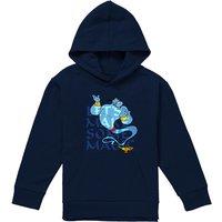 Disney Aladdin Let'S Make Some Magic With The Genie Youth Kids Pull-Over Hoodie, Navy | Size: 5-6 Years
