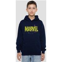 Marvel Slime Logo Youth Kids Pull-Over Hoodie, Navy | Size: 5-6 Years