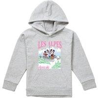 Disney Mickey Mouse Les Alpes Youth Kids Pull-Over Hoodie, Athletic Heather in Grey | Size: 12-13 Years
