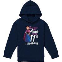 Disney Frozen Fearless Like Anna 11Th Birthday Youth Kids Pull-Over Hoodie, Navy | Size: 5-6 Years
