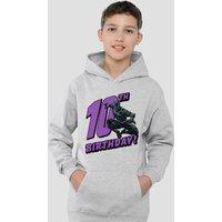 Marvel Black Panther Birthday 10 Youth Kids Pull-Over Hoodie, Athletic Heather in Grey | Size: 9-11 Years
