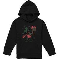 Disney Mickey Mouse Christmas Presents Youth Kids Pull-Over Hoodie, Black | Size: 7-8 Years