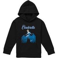 Disney Cinderella Icon Silhouettes With Vintage Dress Youth Kids Pull-Over Hoodie, Black | Size: 7-8 Years